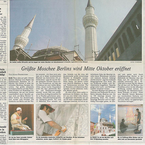 Die Welt, 12.08.03 - About the Berlin Sehitlik Mosque and Cultural Center